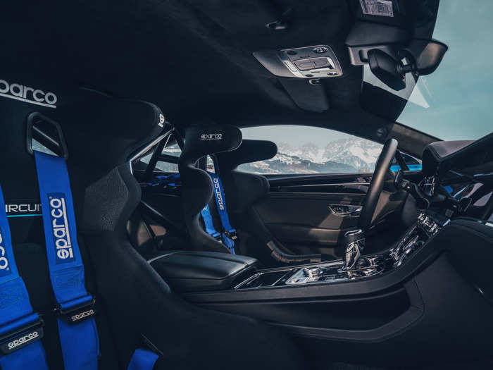 Bentley kept the Ice Race Continental GT mostly stock, but built in safety features like a roll cage, fire-suppression system, racing seats, and harnesses.