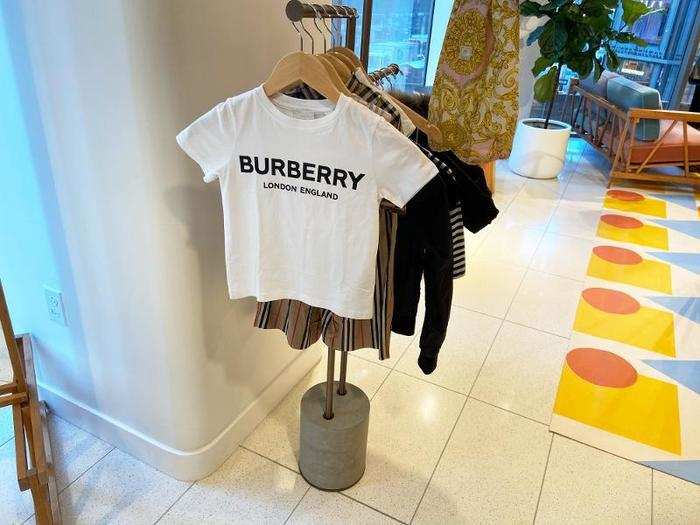 There was even a small collection of apparel for kids, like this teeny tiny Burberry shirt.