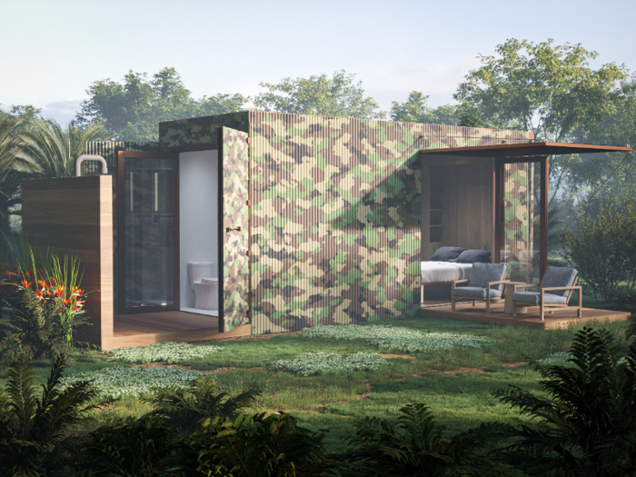 They also come in a special camouflage exterior for buyers who want to use the Buhaus as an "off the grid" unit in the wilderness, according to a spokesperson.