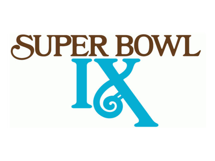 1975: The Pittsburgh Steelers beat the Minnesota Vikings 16-6 at Tulane Stadium, New Orleans, and a more elegant font was used to mark the occasion.