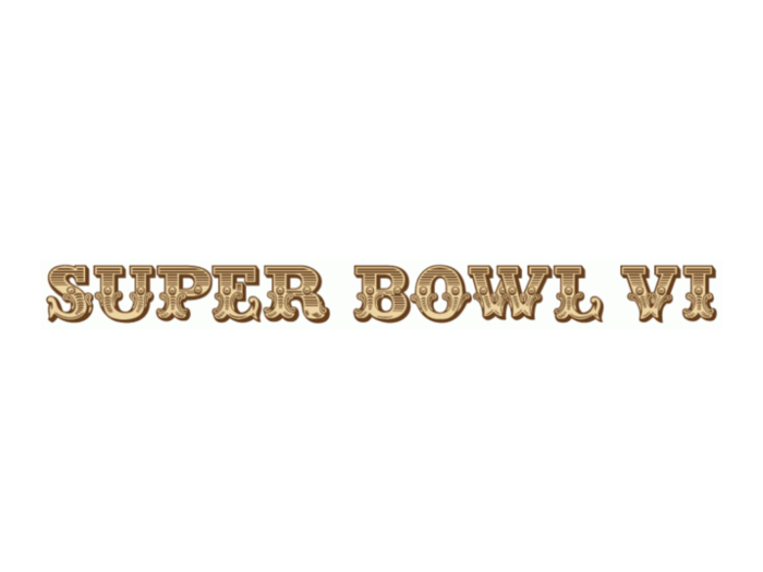 1972: The year the Dallas Cowboys beat the Miami Dolphins 24-3 at Tulane Stadium in New Orleans, Louisiana, a Western font was used on the logo.