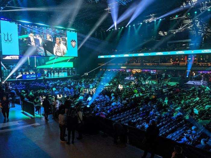 Fans were able to explore different levels of The Armory during the three days of Call of Duty League matches. The event ran for more than 8 hours each day, so the size of the crowd shifted as fans moved around the arena.