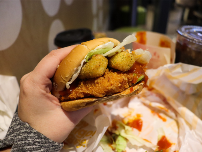 The McChicken topped with mozzarella sticks is a new, limited-time menu item. According to McDonald