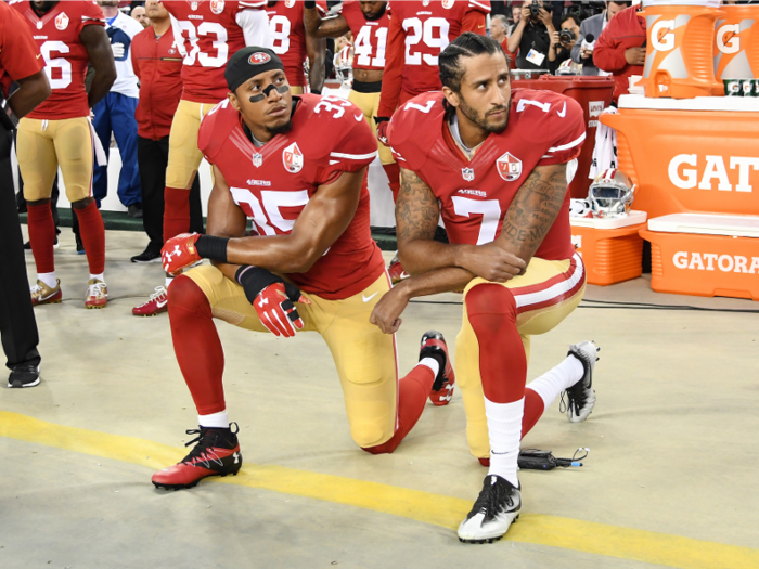 Will a player take a knee during the national anthem?