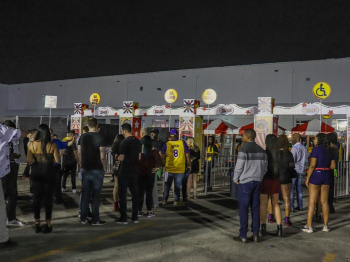 The start time of the party was 9 p.m., but when I got there at 8:30 for the media check-in, guests were already waiting out front.