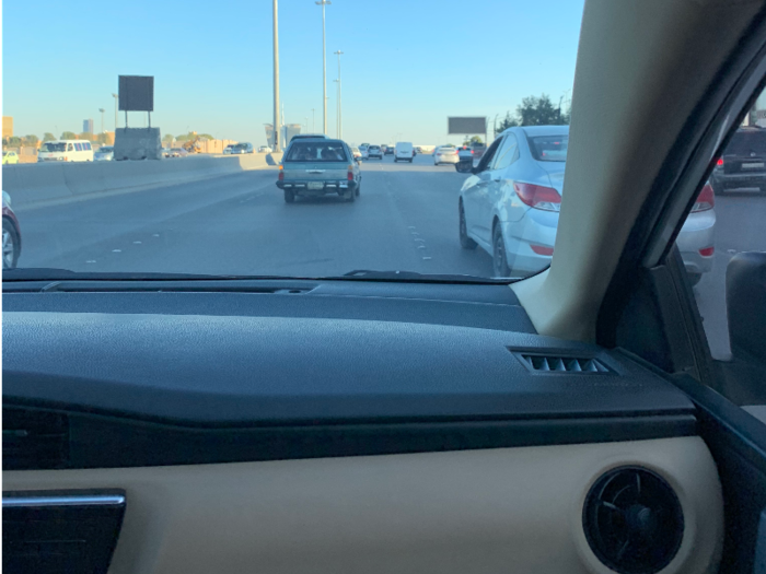 The traffic in Riyadh is famously frantic. My respect for the taxi drivers who negotiate near-death experiences daily only grew as Bassam wove his way through.