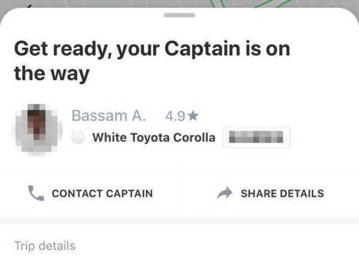 But — as can happen with all ride-hailing apps — my driver abruptly canceled while on his way to me. Thankfully, a new "Captain," a Riyadh local named Bassam, accepted my request in a flash.