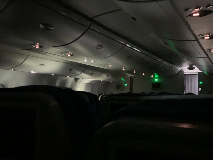 At about 4 p.m. Eastern Standard Time — or 6 a.m. Korean Standard Time — I decided it was time to try and sleep on the fully darkened plane. I popped a NyQuil and snuggled into my window seat.