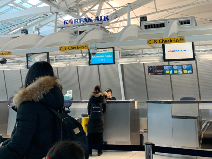 I had booked the flight through Delta and checked in at the Korean Air section in Terminal 1. Only Terminals 1 and 4 at JFK are able to handle the superjumbo Airbus A380.