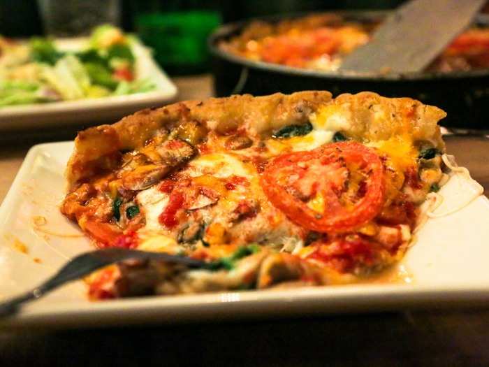 Everything about this pizza tasted like normal pizza, only better, thanks to its dynamic combo of textures and flavors.