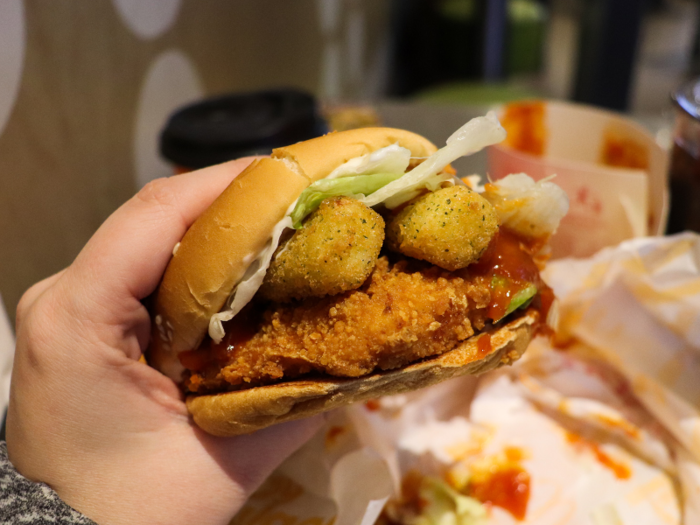 Upon first glance, the McChicken Mozzarella seemed promising. It was hefty, but full of intriguing ingredients. And, upon first nibble, the mozz sticks seemed to be of quality, stretchable stock.