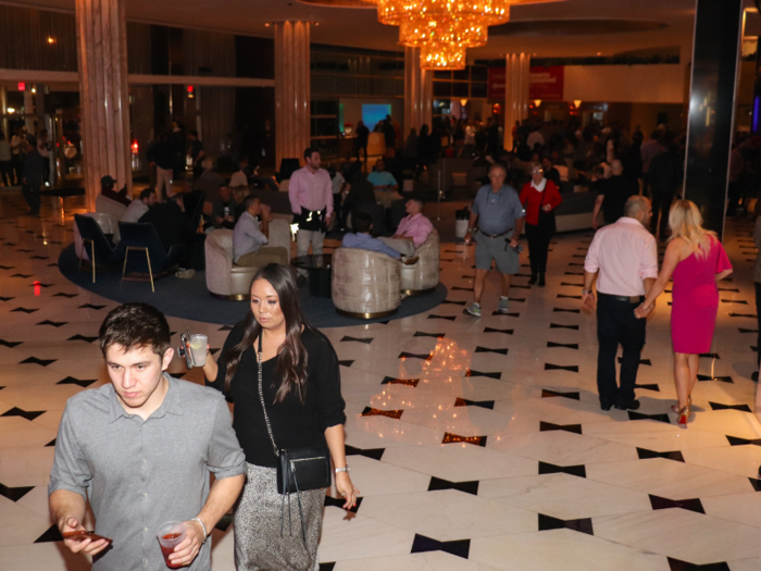 The lobby of the Fontainebleau was buzzing with people.