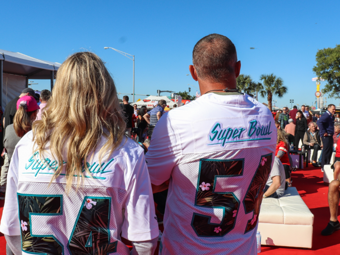 Some fans wore Super Bowl jerseys that didn