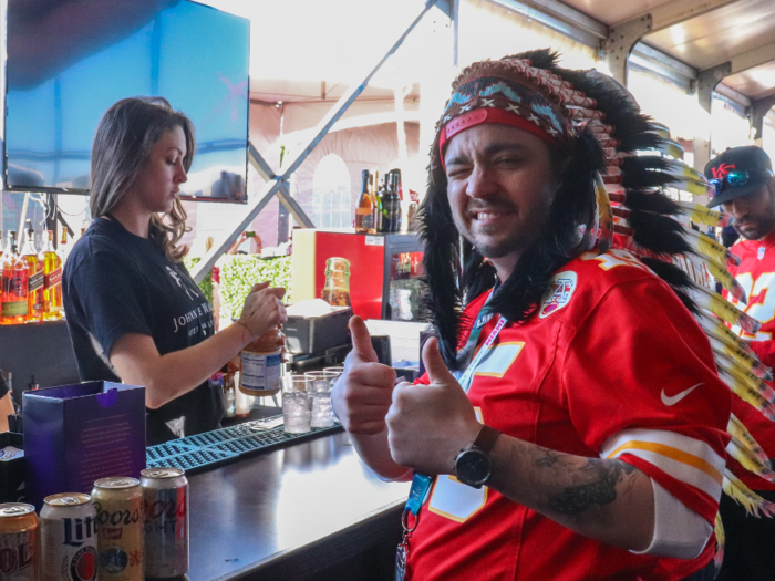 Fans dressed up to support their teams.