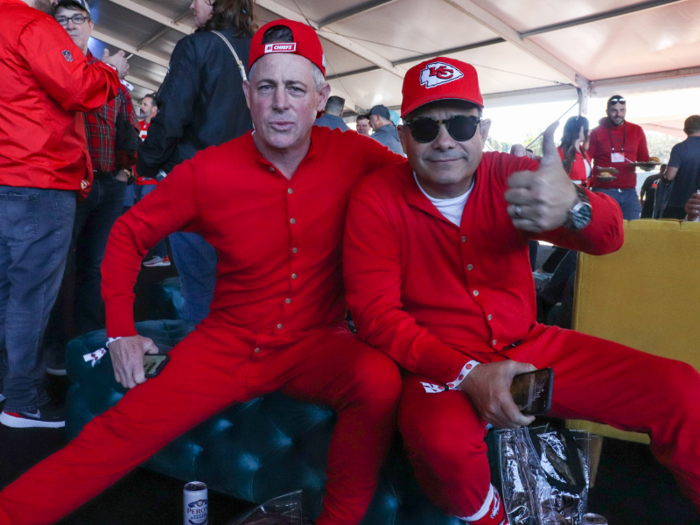 The crowd was a sea of red, as both the Chiefs and the 49ers have red in their jerseys.