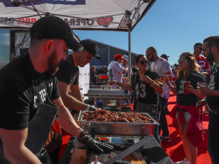 There seemed to be more food at the event than the tailgaters could possibly eat...