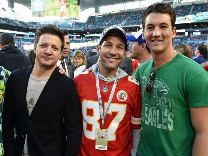 Jeremy Renner, Paul Rudd and Miles Teller.