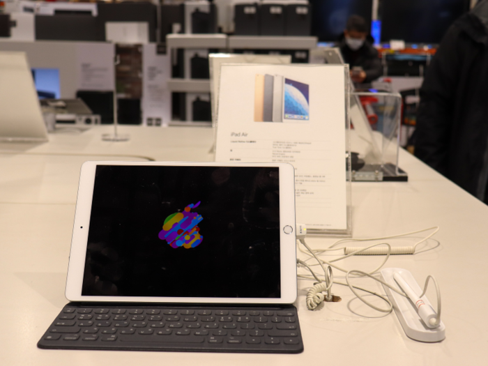 Shoppers can peruse various Apple products.