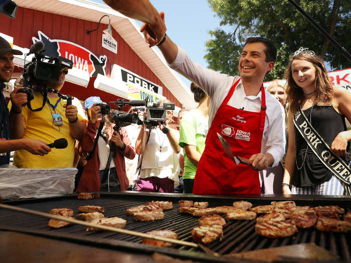 During the Iowa State Fair, Pete Buttigieg showed Iowans that he can immerse himself into the culture of fried foods by biting into huge pork chops, bacon BLTs, and fried Oreos.