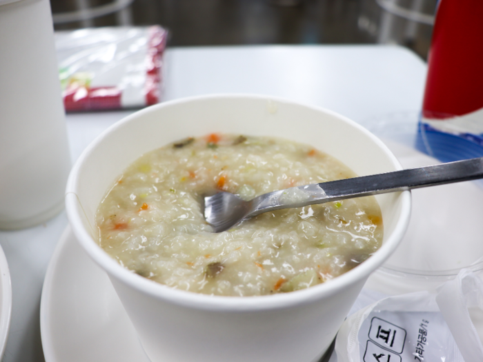 The porridge was also quite good. Costco serves up a version of jeonbokjuk, a rice porridge made with abalone (sea snails). It