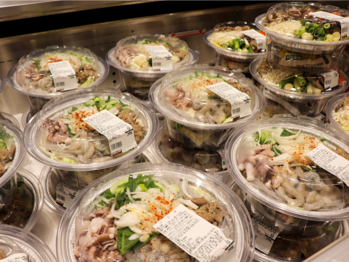 The ready-to-eat section is extensive, with a wide variety of options.