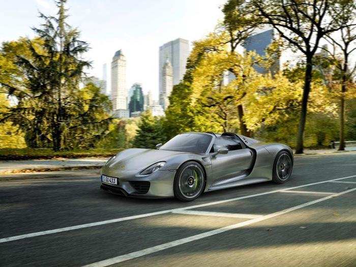 The mid-engined 918 Spyder topped out at a claimed 214 mph thanks to its hybrid power plant that put out a rated 887 horsepower and 944 foot-pounds of torque.