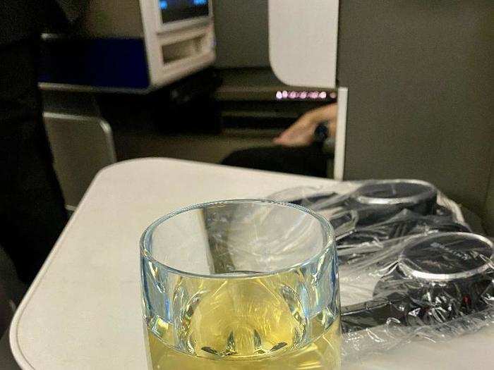 After the flight attendants came around offering drinks before takeoff ...