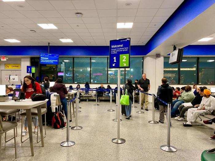 Despite the earlier snow squall, boarding began right on time.