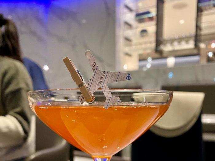 My wife got the Paper Plane, a signature Polaris Lounge drink.