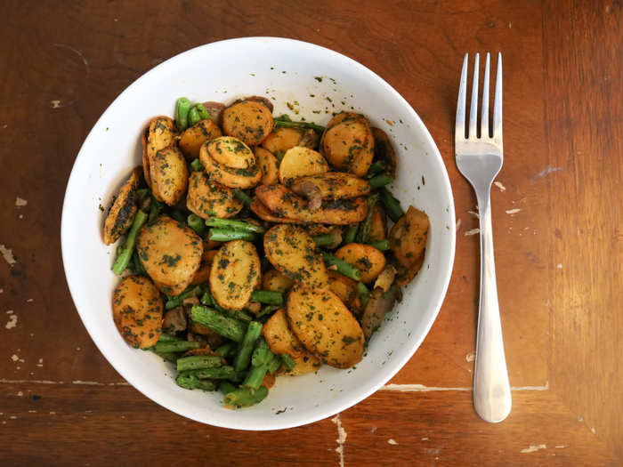 And once again, Wegmans blew me away with this blend of rustic potatoes and button mushrooms. I mean, first of all, doesn