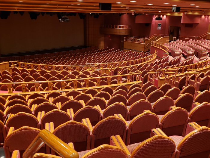 The auditorium, which usually offers entertainment for thousands of passengers, has also been emptied.