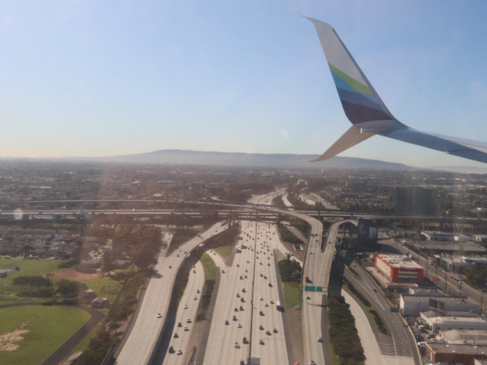 Before landing in Los Angeles.