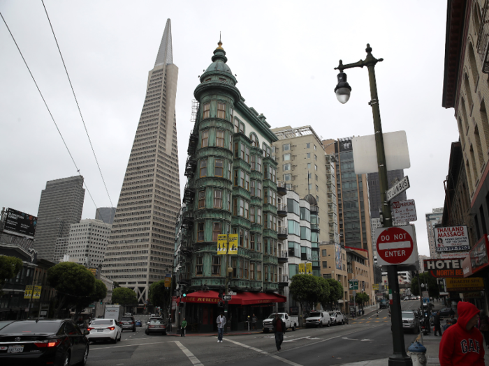 The area in which the Transamerica Pyramid sits is less so. It sits at the southern end of Columbus Avenue, with the North Beach District spanning out from its doorstep.