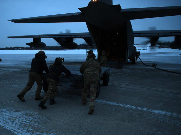 During this exercise, Special Tactics operators integrated with an MC-130J Commando II and F-22 Raptors. The airfield was surveyed, secured and operated by an ST team while the C-130 crew refueled the fighters.