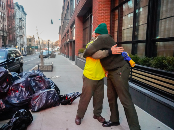 Sanitation workers spend a lot of time together, as shifts can sometimes be 12-hours long. During that time, they get to know each other like family, they said.