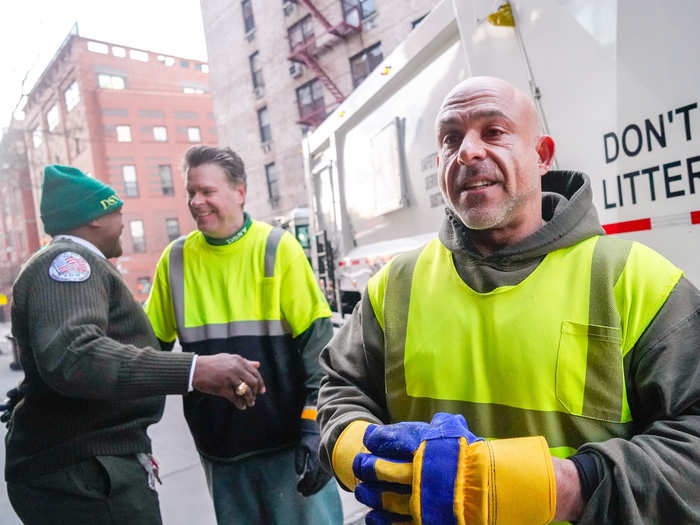 Squiciari, Greenan, and Chief Mellis say one of the best parts of being a sanitation worker is the camaraderie.