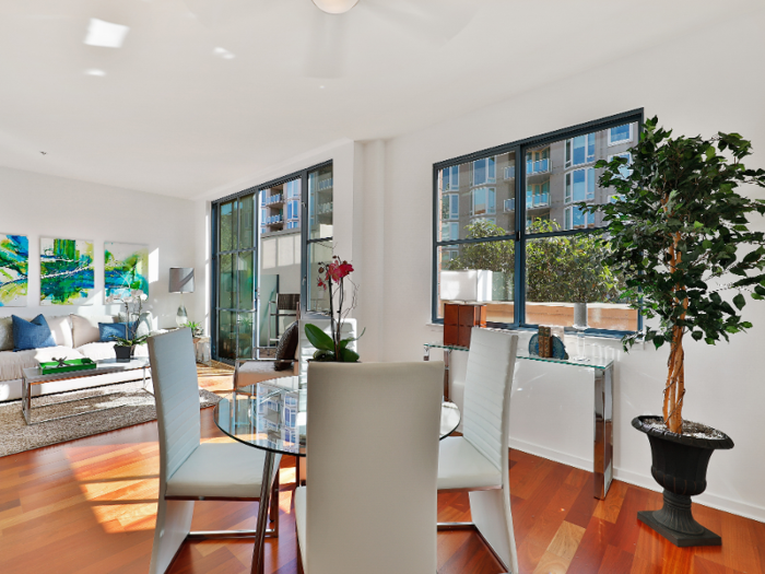 The living room and dining area are connected.