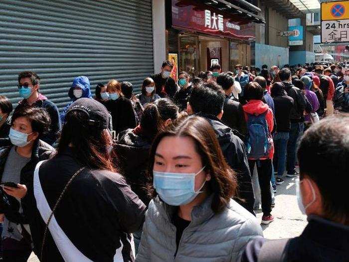 Extremely long lines have been seen in front of pharmacies and department stores across Hong Kong as residents rush to stock up on masks.