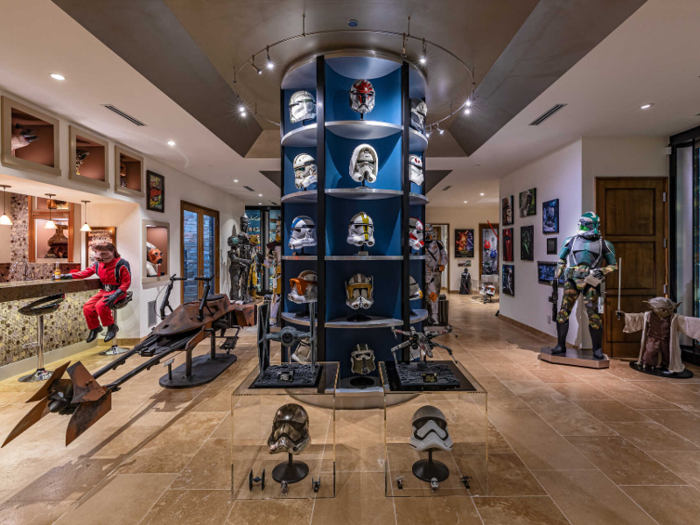 According to a report by The Wall Street Journal, this display case contains around 30 clone and Stormtrooper helmets — most of which are custom made.