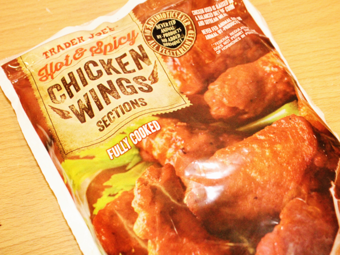 The last — and best — appetizer I tried was the hot and spicy chicken wings from Trader Joe