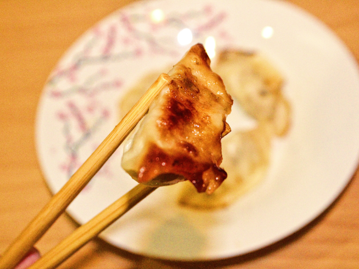 The bottom edge was perfectly fried and the dumplings held together nicely.