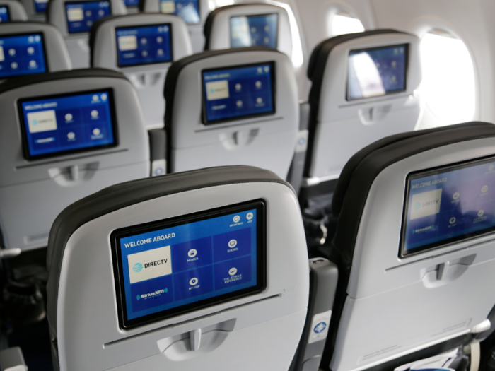 The A321 also featured a new interior with touchscreen displays, on-demand movies and audio, and blue lighting.