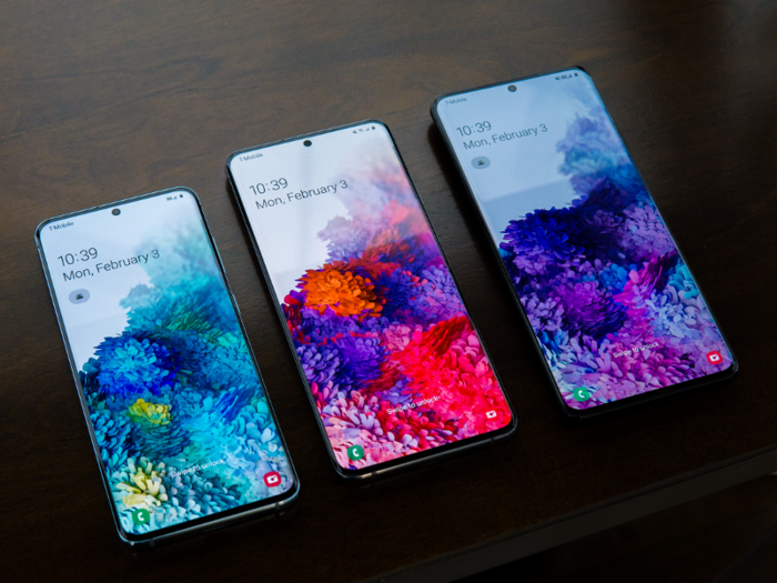 The new Galaxy S20 phones — all three of them.