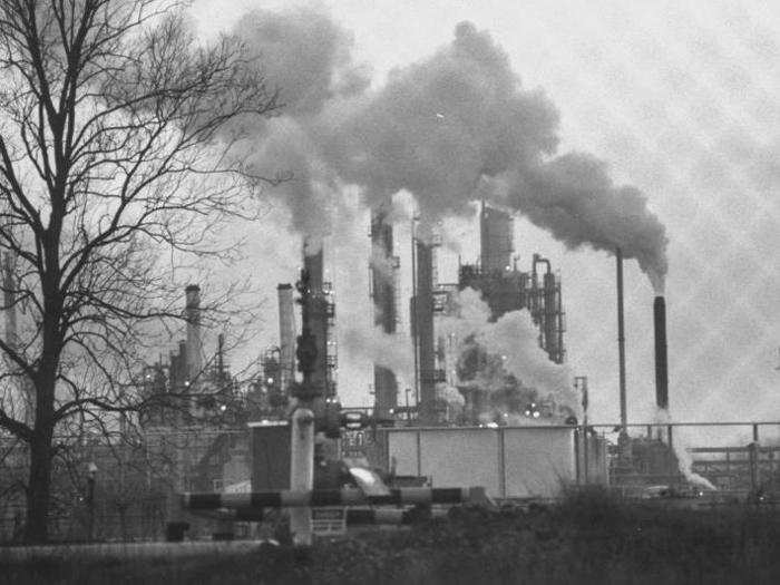 The second group is petrochemical companies, like Shell, Koch, Denka, and ExxonMobil. The industry has been a fixture in the area since the end of World War II, when America began to demand synthetic materials.