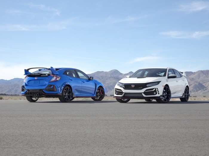 On the inside, the 2020 Civic Type R gets a new Alcantara-wrapped steering wheel and an updated shifter with shorter throws. Several driver-assistance features are also standard, including the Honda Sensing safety suite.