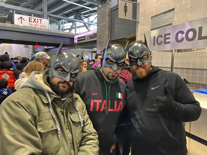 At halftime, I decided to take another stroll around the stadium. Fans were decked out in a wide range of outfits, from their favorite NFL jerseys to Batman masks.