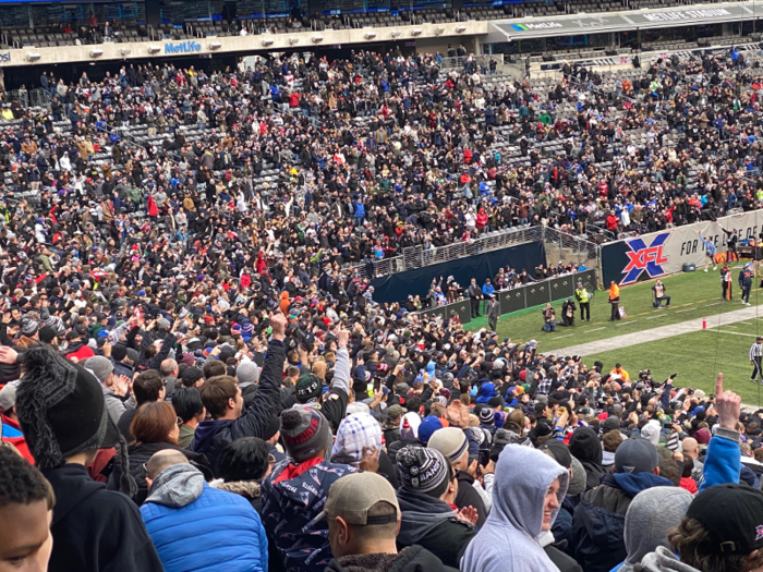 But around our seats, fans were pretty engaged with the action, standing and cheering for big plays and in anticipation of a third-down stop.