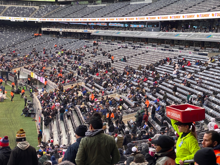 But looking towards the sections on the sides of the field, it was clear that there was still room for plenty more Guardians fans.