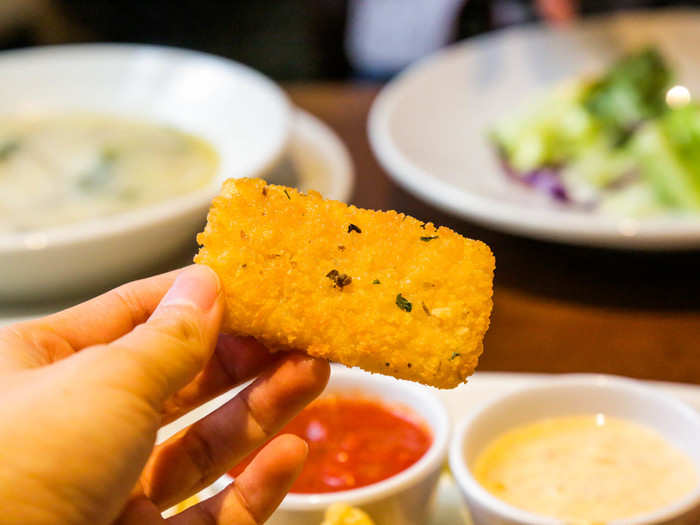 The mozzarella sticks were more like mozzarella rectangles.