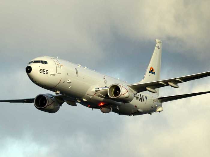 One Navy P-8 Poseidon surveillance plane.